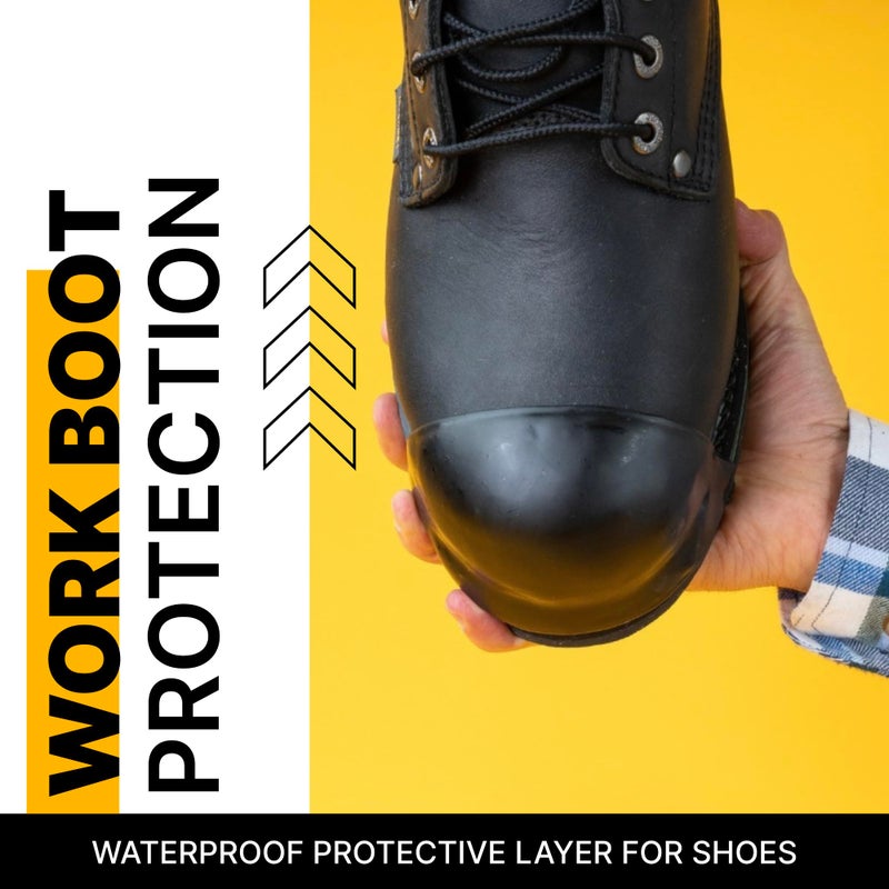 Tuff Toe Boot Toe Protector Adhesive, Shoe Glue Toe Protectors for Shoes & Work Boots - Waterproof, Heat Resistant, Heavy Duty Protective Layer & Shoe Repair Kit - Easy Application, Covers 2 Shoes, Black Color - Image 2